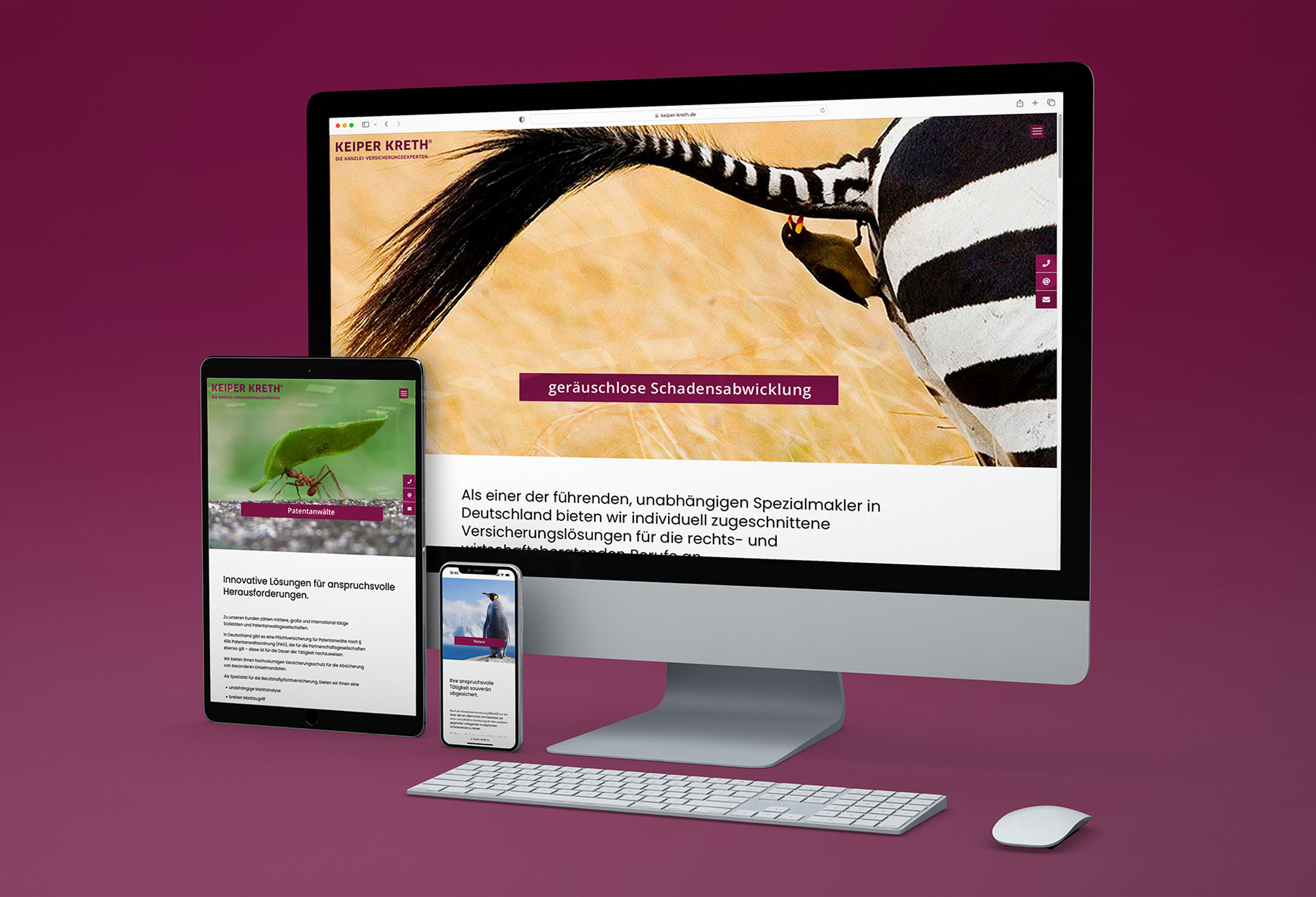 Kanzleimarketing-zB Kanzleiwebsite Keiper Kreth Kanzlei-Versicherungsexperten