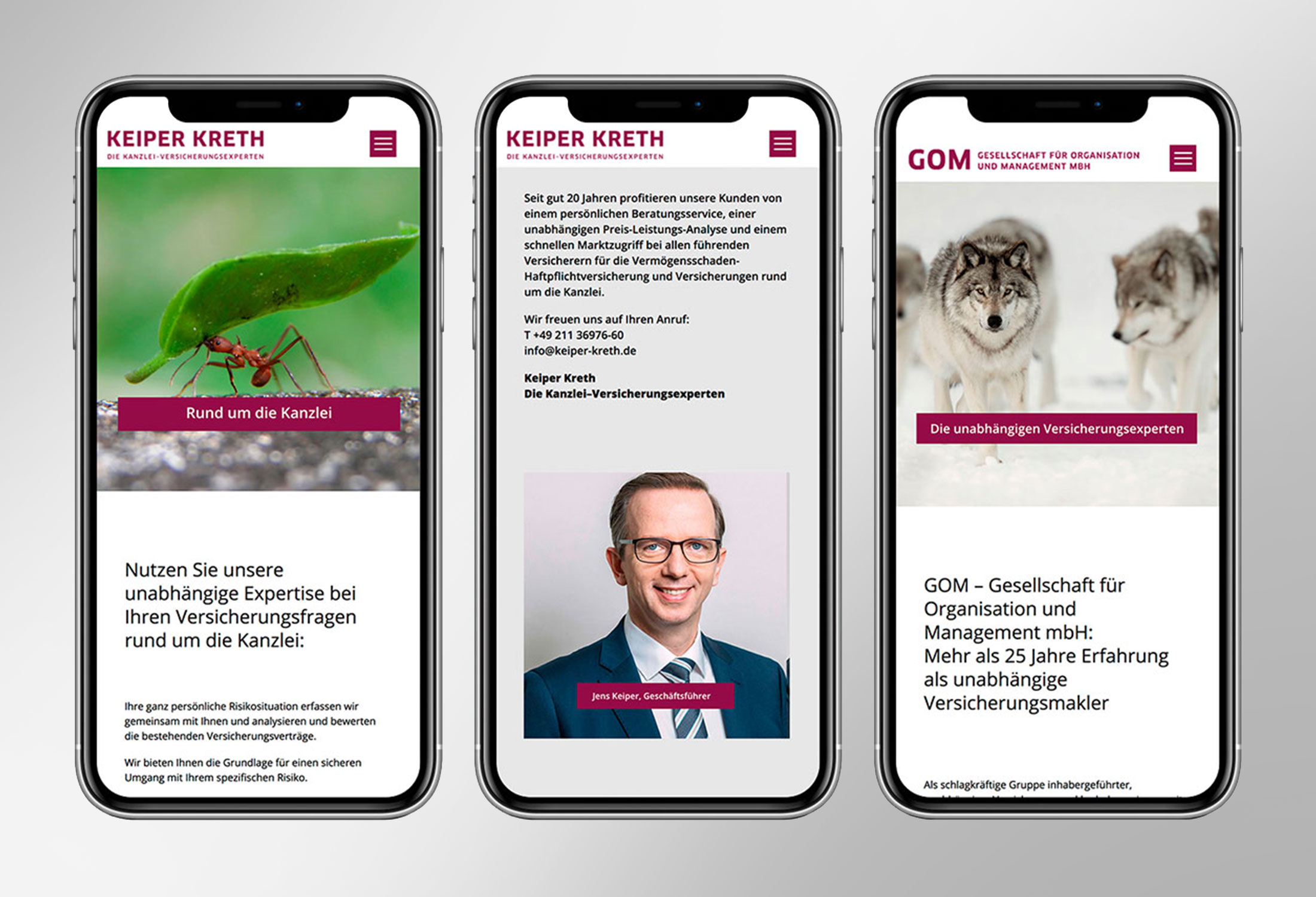 Kanzleimarketing-zB Kanzleiwebsite Keiper Kreth Kanzlei-Versicherungsexperten