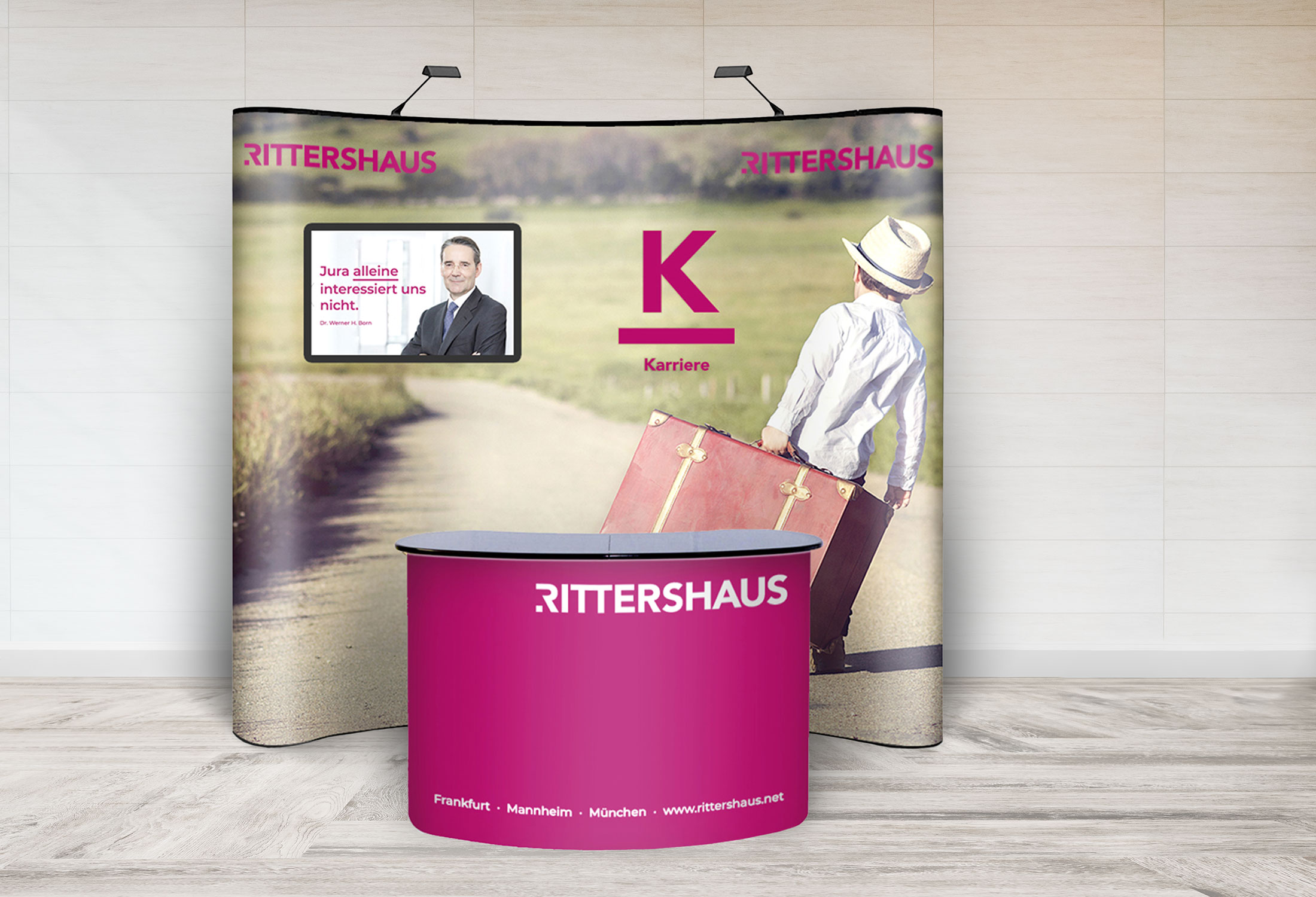 Kanzleimarketing-zB Messestand Rechtsanwälte Steuerberater Rittershaus