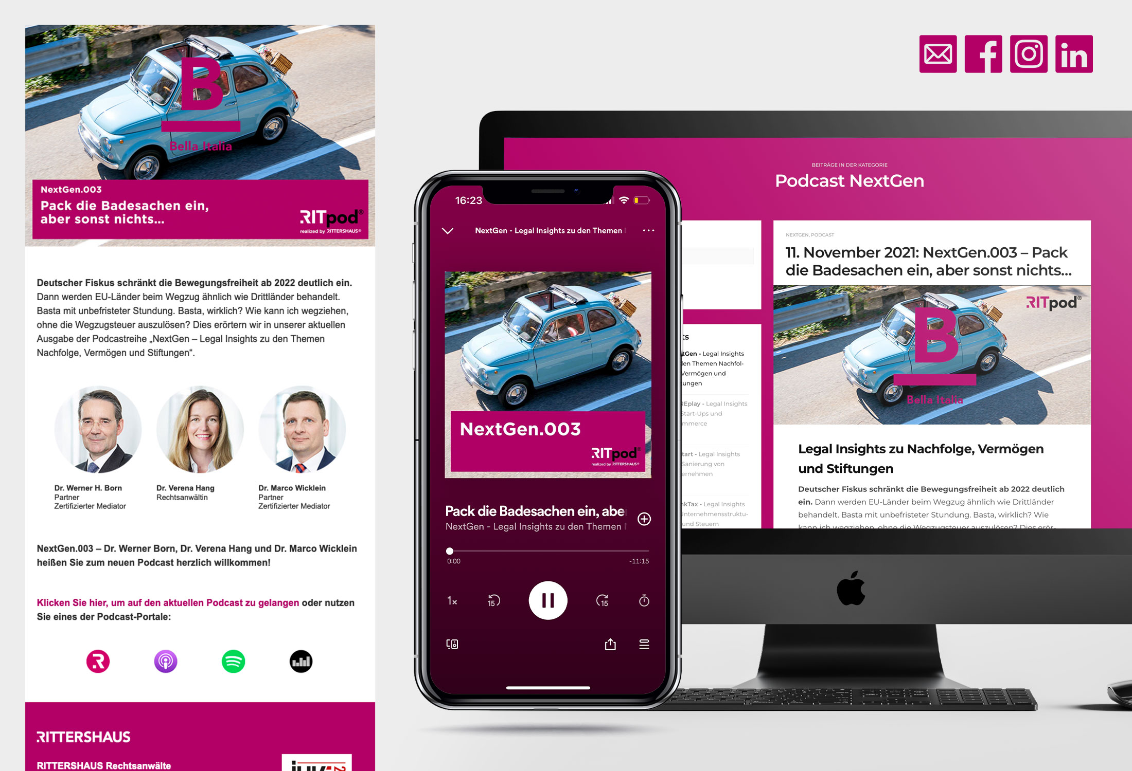 Kanzleimarketing-zB Kanzlei-Podcast Podcast-Reihe NextGen Rittershaus Rechtsanwälte Steuerberater