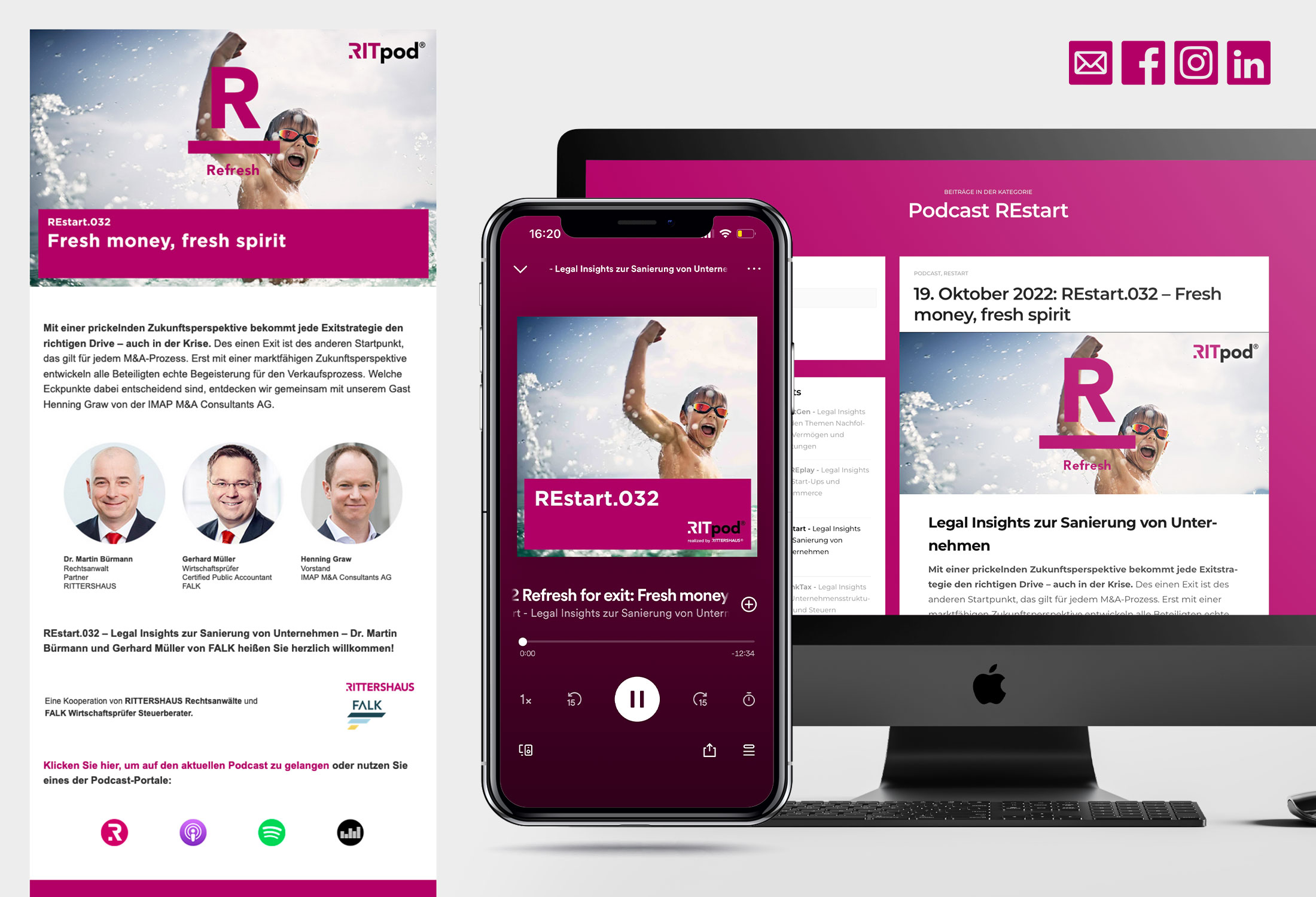 Kanzleimarketing-zB Kanzlei-Podcast Podcast-Reihe REstart Rittershaus Rechtsanwälte Steuerberater